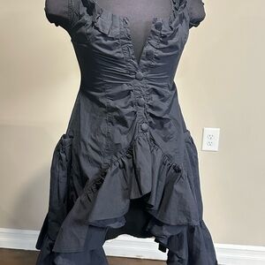 Elegant Black Ruffled Dress